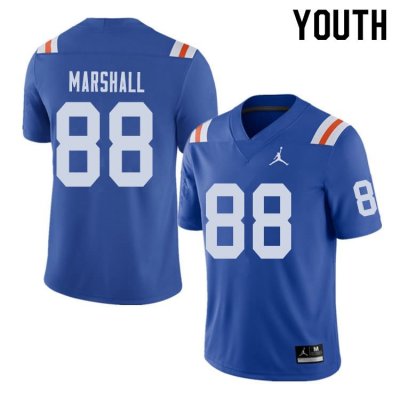 Youth Florida Gators #88 Wilber Marshall NCAA Jordan Brand Royal Throwback Alternate Authentic Stitched College Football Jersey FIE8262EQ